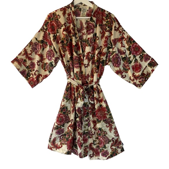 Dentelle Intimates & Sleepwear Vintage Robe Medium Satin Kimono